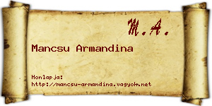 Mancsu Armandina névjegykártya